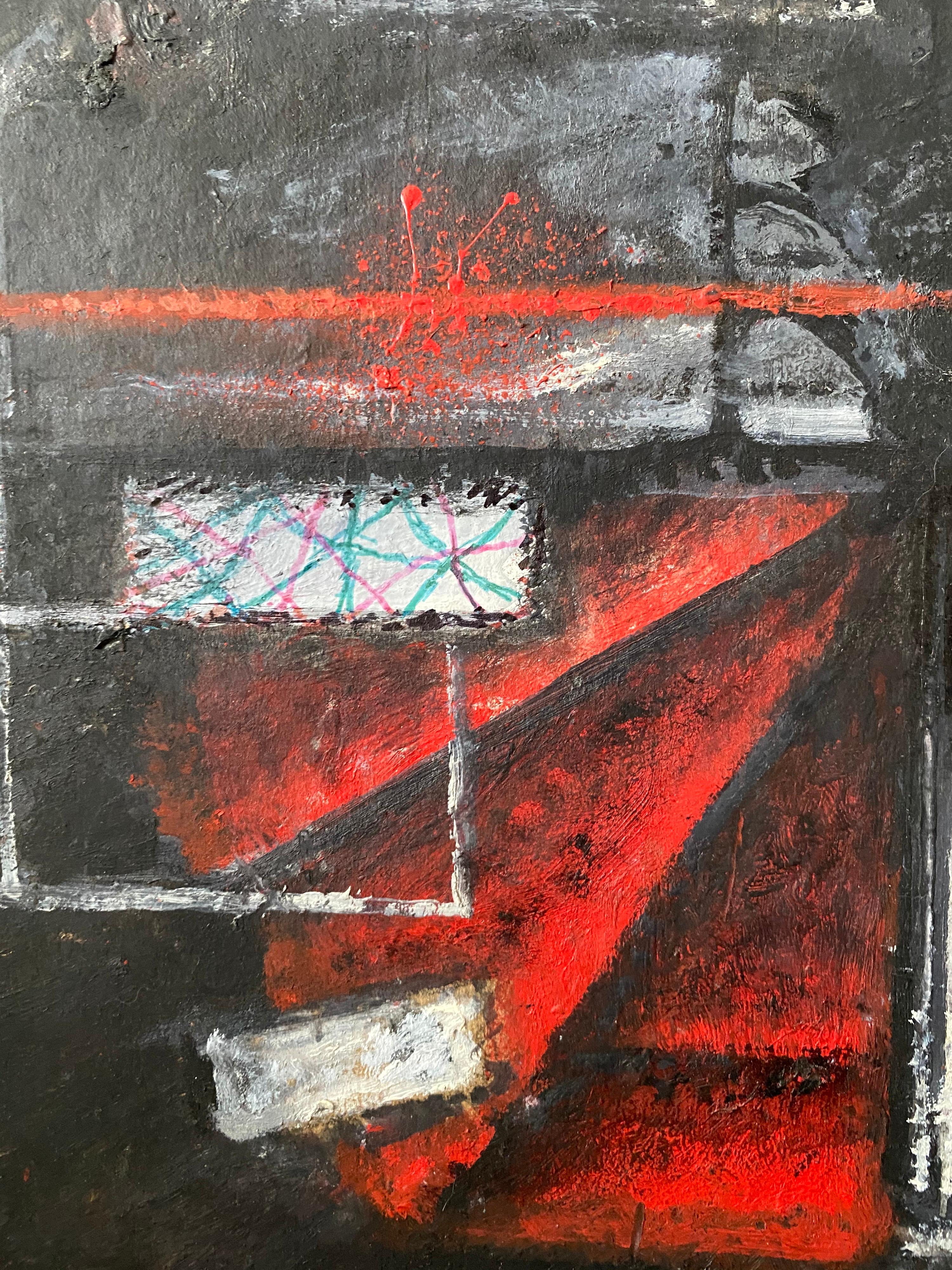 Mixed Media Collage Oil Painting Futuristic Abstract Expressionist Machine Art 2