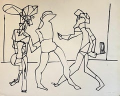 Abstrakt-expressionistische Zeichnung, Aquarellgemälde Carmen Cicero, New Yorker Schule