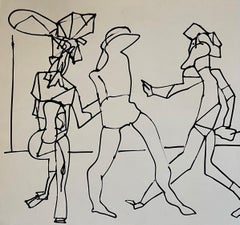 New York School Abstract Expressionist Drawing Watercolor Painting Carmen Cicero