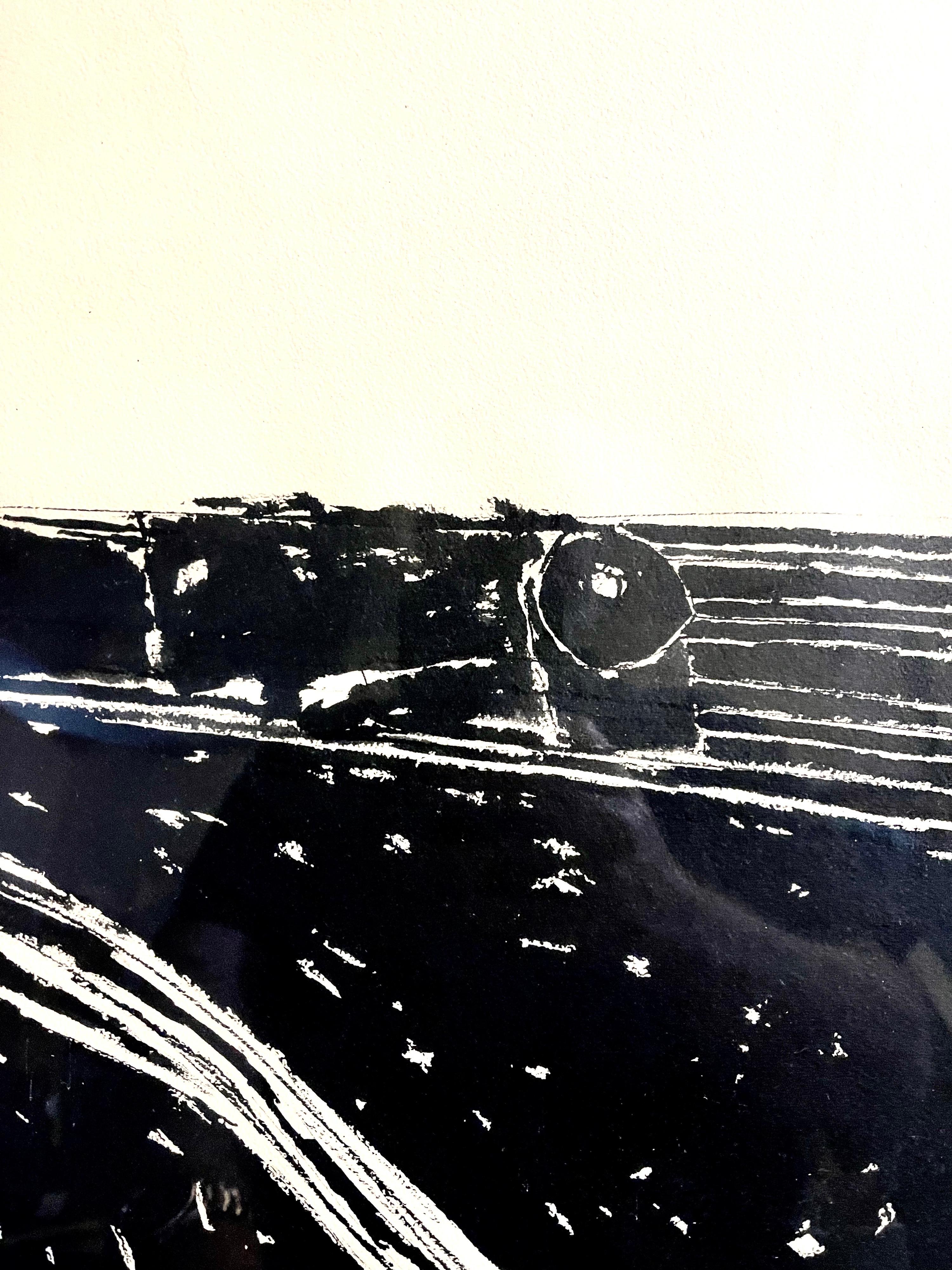Ink Drawing Painting Train Lines Social Realist WPA Artist Gregorio Prestopino 2