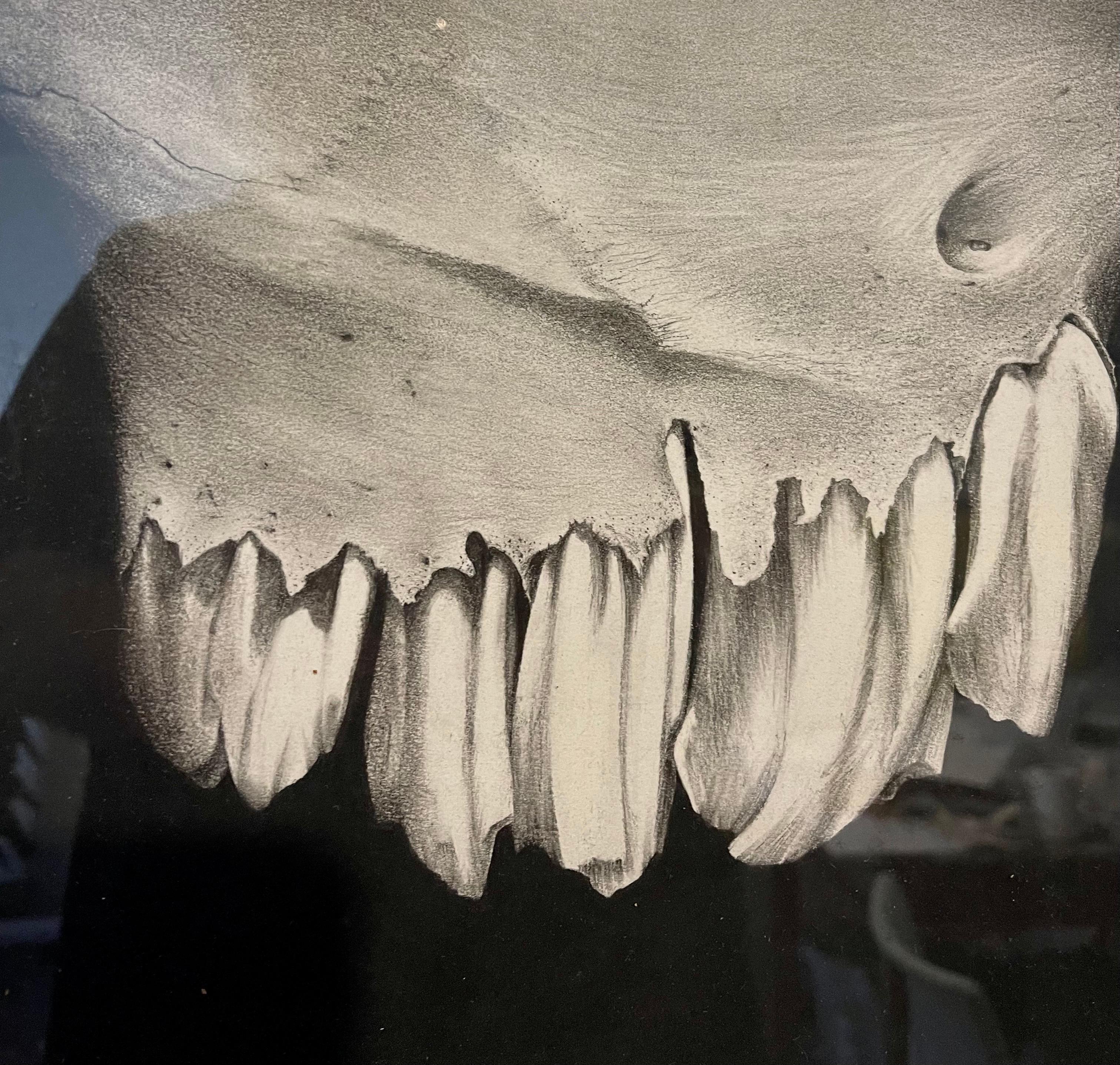 Zeichenkohle Zeichnung Abstrakte Teeth Bone Erica Child Prudhomme Amerikanische Frau Künstlerin – Art von Erica Child Prud’homme
