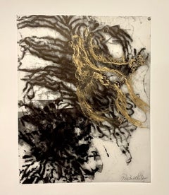 Original Drawing Painting Abstract Biomorphic Art Gold Leaf Michele Oka Doner