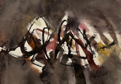 Modernist Abstract Expressionist Watercolour Painting Bauhaus Weimar Artist 