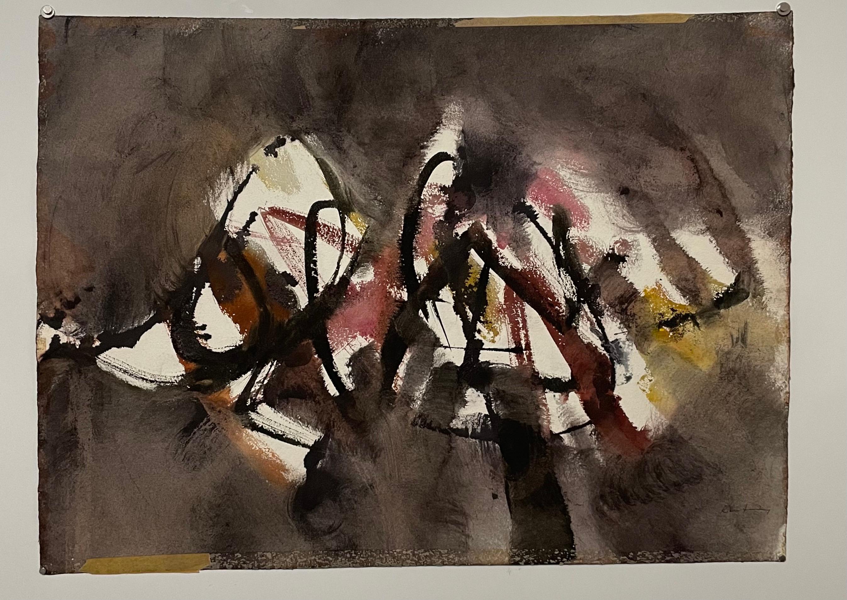 Aquarelle expressionniste abstraite moderniste du Bauhaus Weimar  - Painting de Pawel Kontny