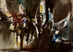 Modernist Abstract Expressionist Watercolour Painting Bauhaus Weimar Pawel Kontny