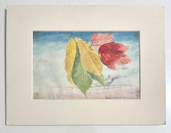 Peinture à l'aquarelle - Feuilles d'érable de l'artiste américain Charles DeWolf Brownell du 19e siècle