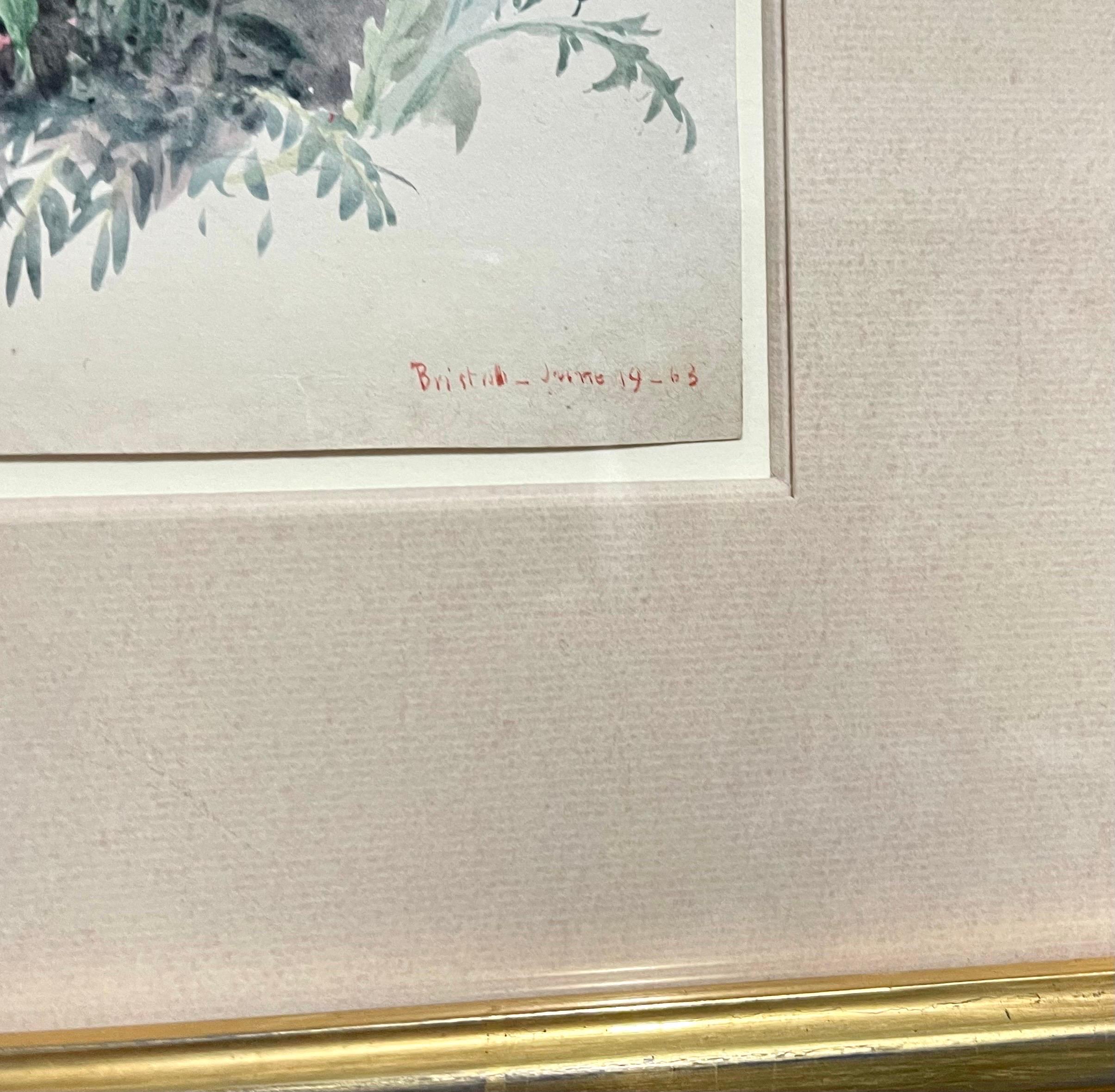 Peinture à l'aquarelle Plants de Bristol 1863 de l'artiste américain Charles DeWolf Brownell en vente 7