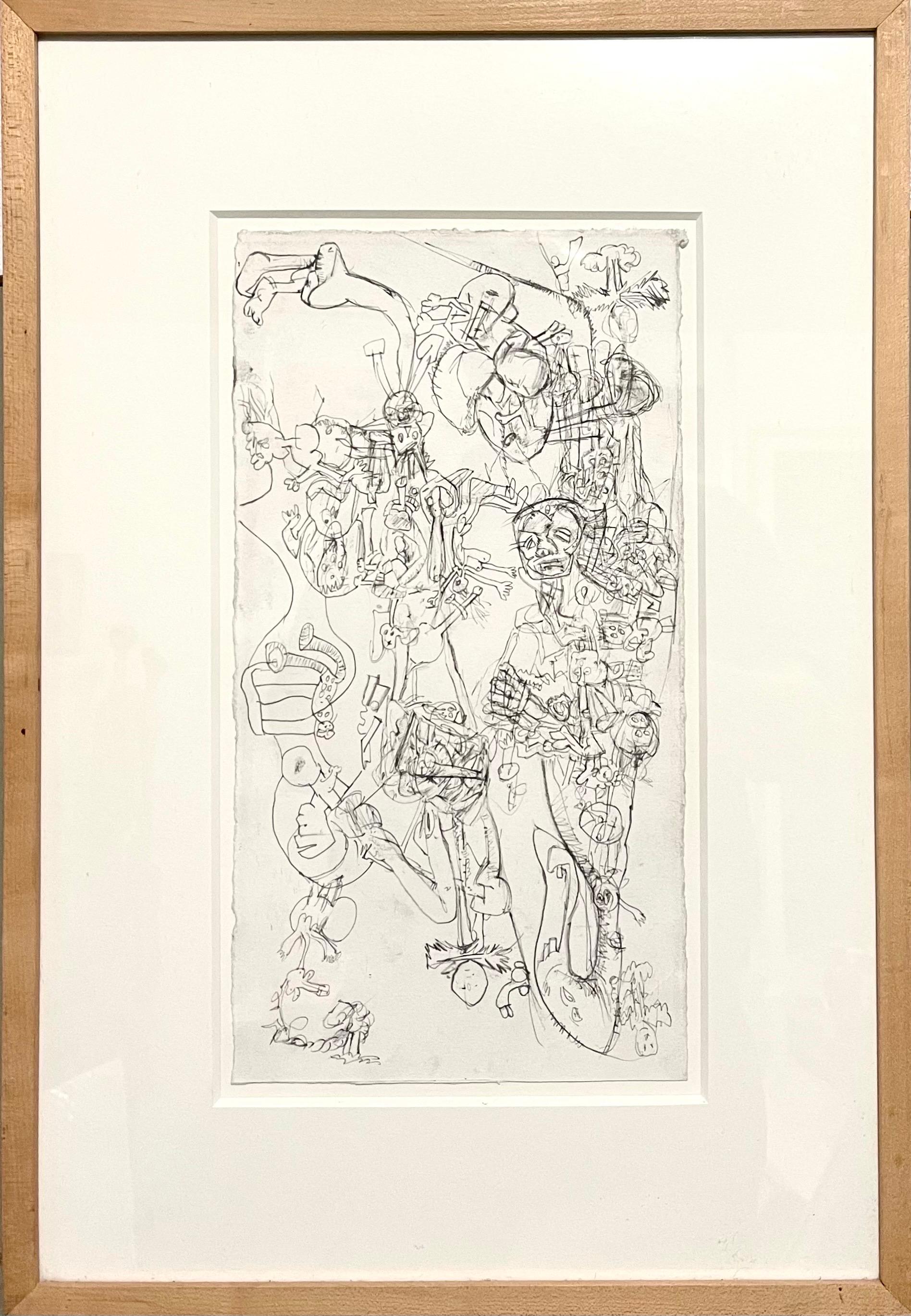 Disegno neo-espressionista tedesco in grafite Erwin Pfrang Galleria Nolan Eckman NYC