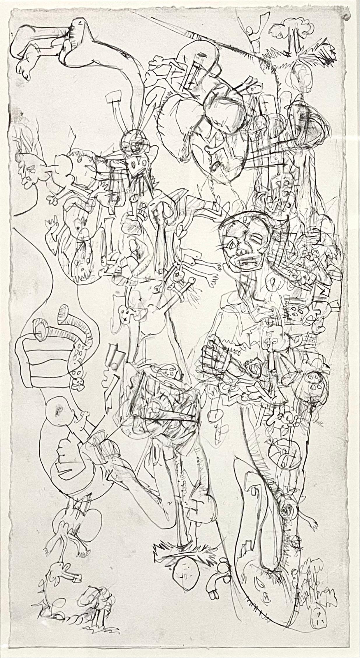 Erwin Pfrang, Deutscher (geb. 1951)
Graphit auf Papier
Partnerbörse (2001) 
Gerahmtes Blatt 21 X 14,5  13.75 X 7.25

Erwin Pfrang (geboren 1951 in München) ist ein deutscher Maler und Grafiker.
Pfrang studierte von 1974-79 an der Akademie der