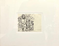 German Neo Expressionist Color Pencil Drawing Erwin Pfrang