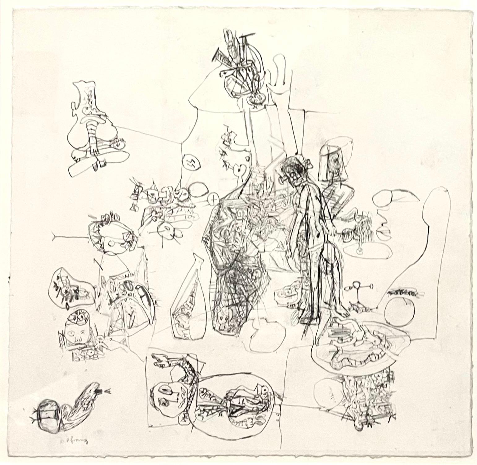 Deutsche Graphit-Bleistiftzeichnung, Erwin Pfrang Nolan Gallery NYC, Deutschland, Neo Expressionismus im Angebot 6