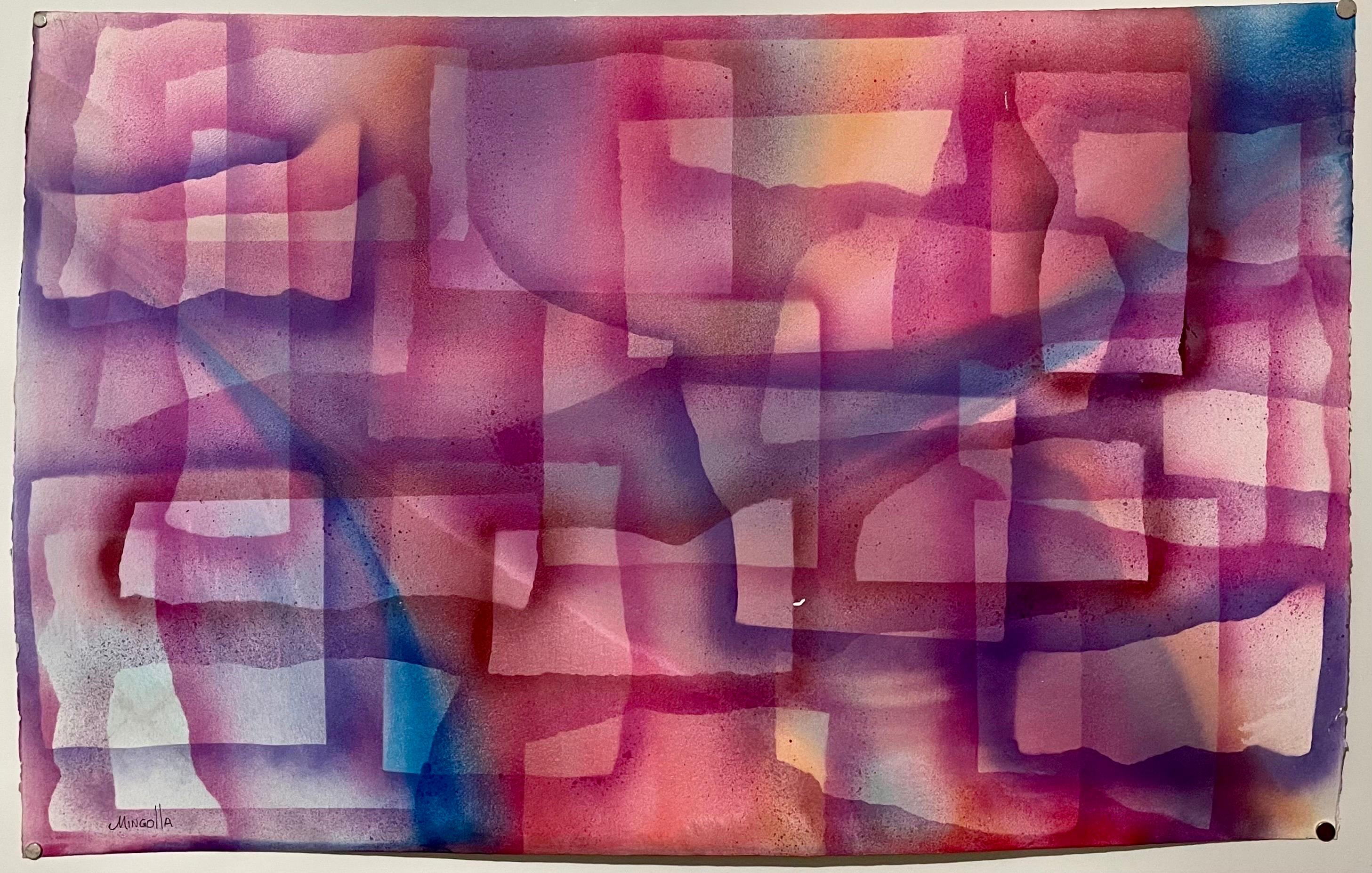 Großes abstrakt-expressionistisches Aquarell-Farbfeldgemälde im Stil von Paul Jenkins (Abstrakt), Painting, von Dom Mingolla