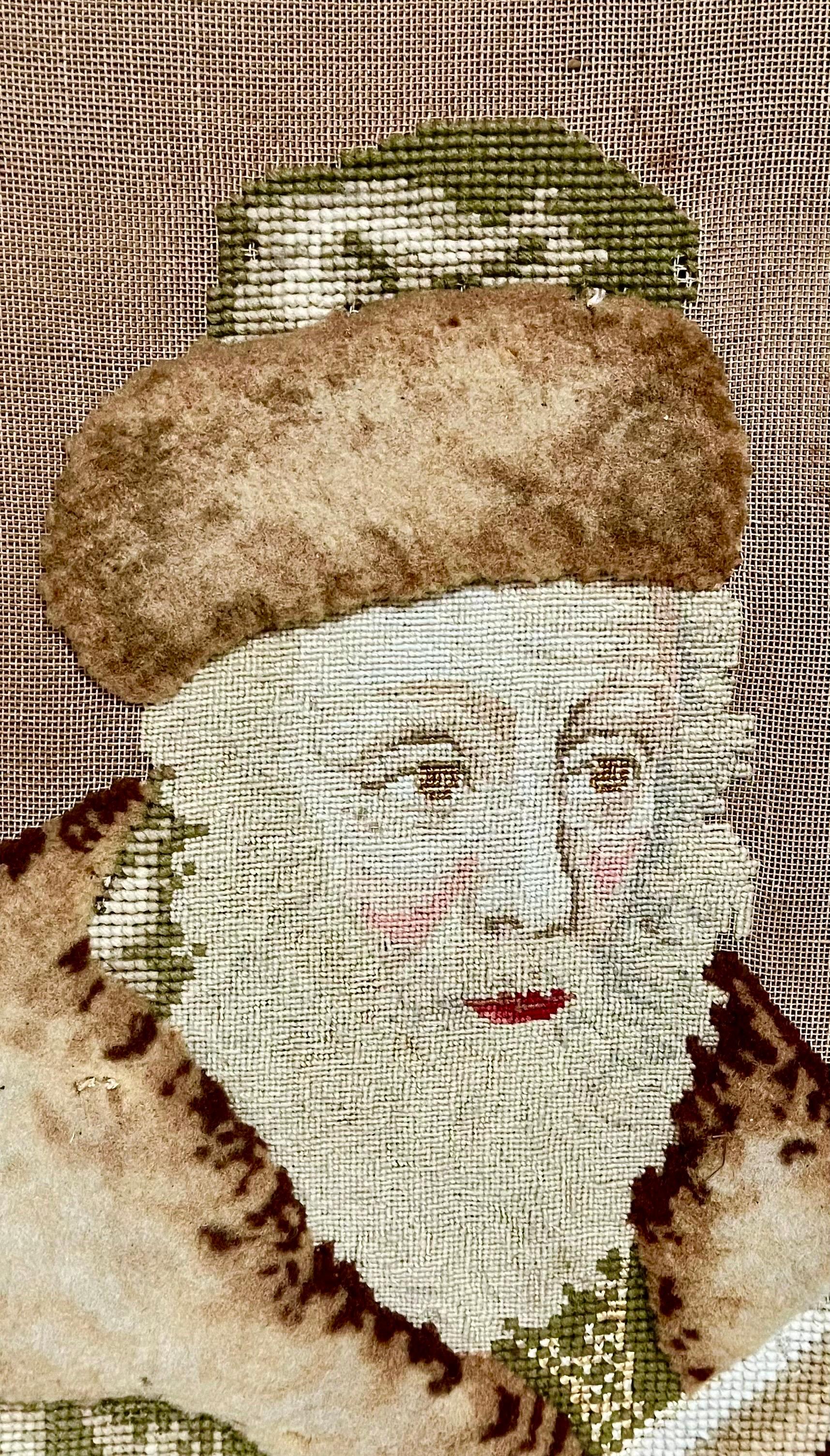 Hungarian Rabbi Akiba Eger 19thC Judaica Folk Art Tapestry Needlepoint Sampler For Sale 1