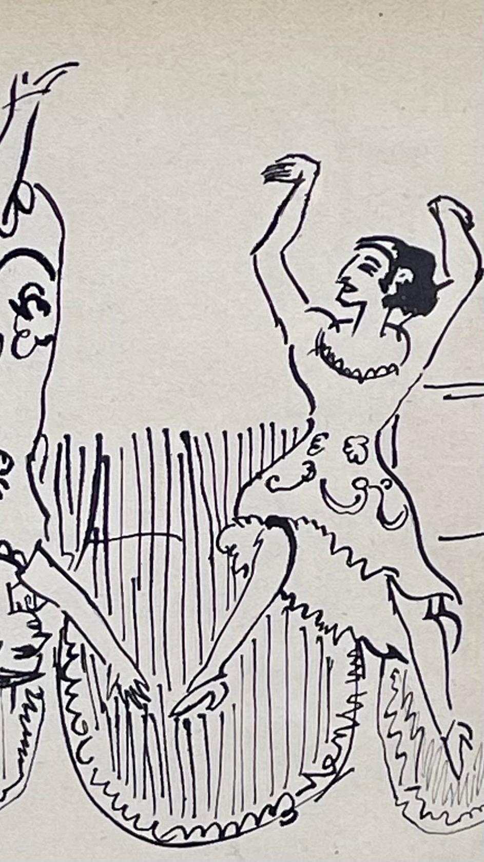 Original German Expressionist Drawing Ernst Ludwig Kirchner Women Dancing  For Sale 1