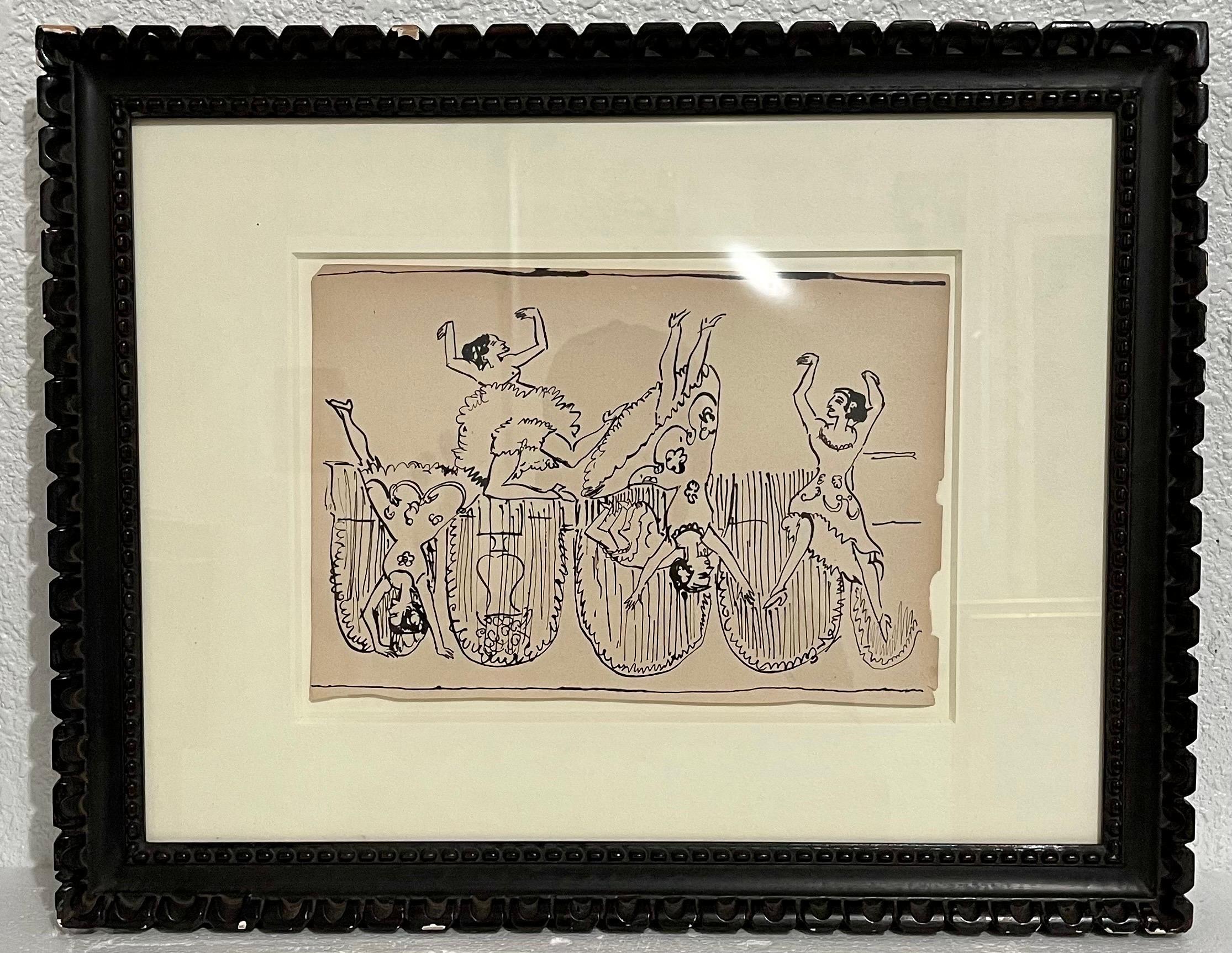 Original Deutsche expressionistische Zeichnung des Expressionismus Ernst Ludwig Kirchner, Damen tanzend  im Angebot 17