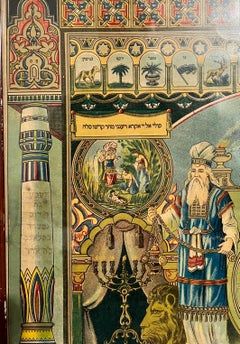 Rare Palestine or Germany Antique Hebrew Judaica Shviti Mizrach Synagogue Sign