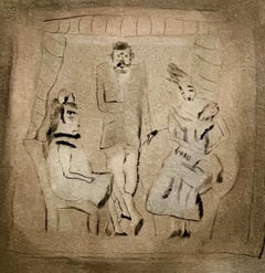 Aquatint Etching with Hand Watercolor Painting Jules Pascin Signed