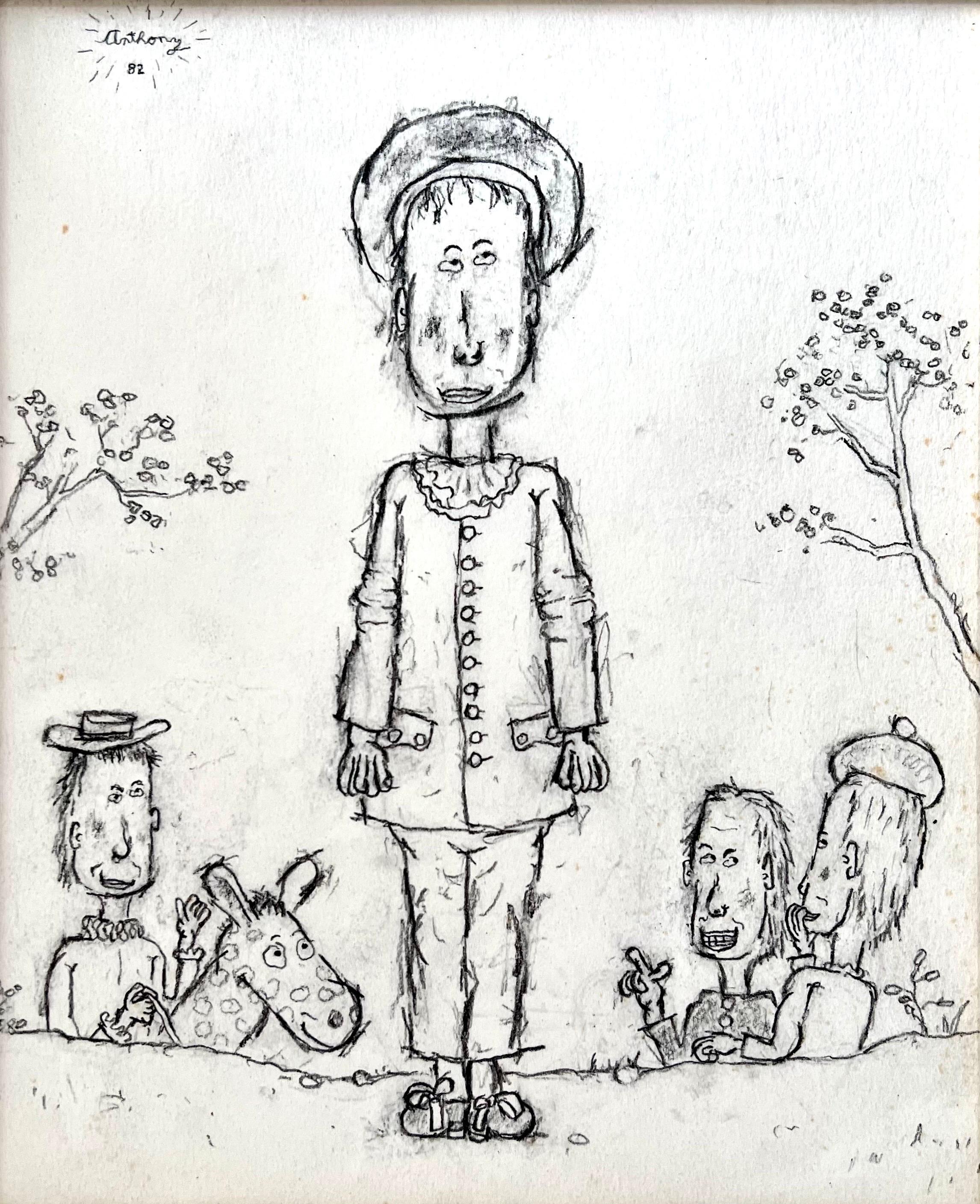 William Anthony 1982 Dibujo de caricatura satírica subversiva estadounidense 