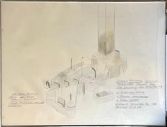 Dennis Oppenheim Large Abstract Conceptual Sculpture Drawing for Ace Gallery LA