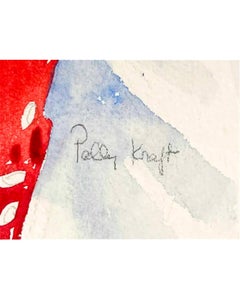 American Woman Artist Society Doyenne Polly Kraft Large Watercolor Painting