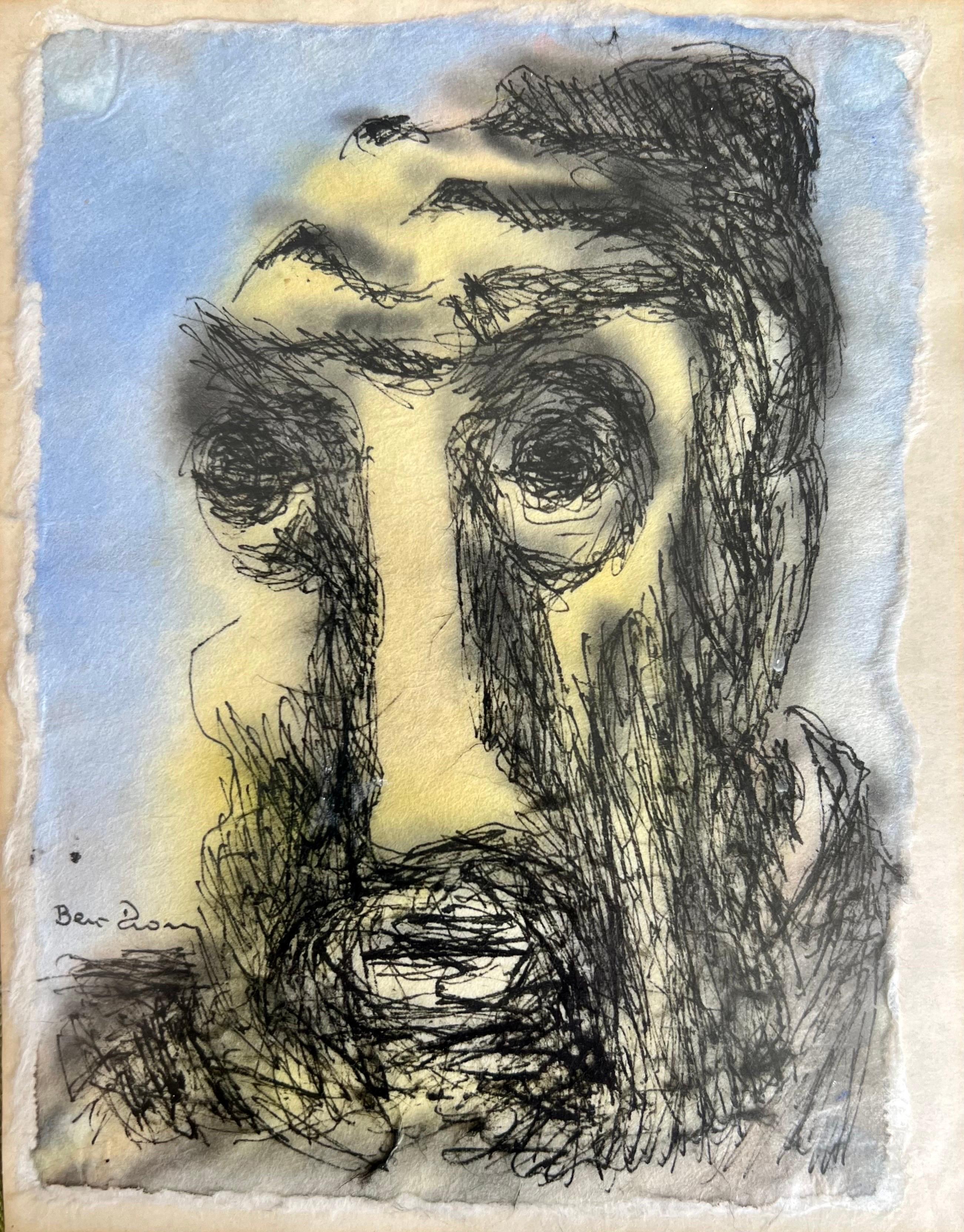 Frame measures 13.5 X 11.5
Paper measures 6.5 X 5 inches
Hand signed lower right
Watercolor painting of prophet or Rabbi, Judaica artwork

Born in 1897, Ben-Zion Weinman celebrated his European Jewish heritage in his visual works as a sculptor,