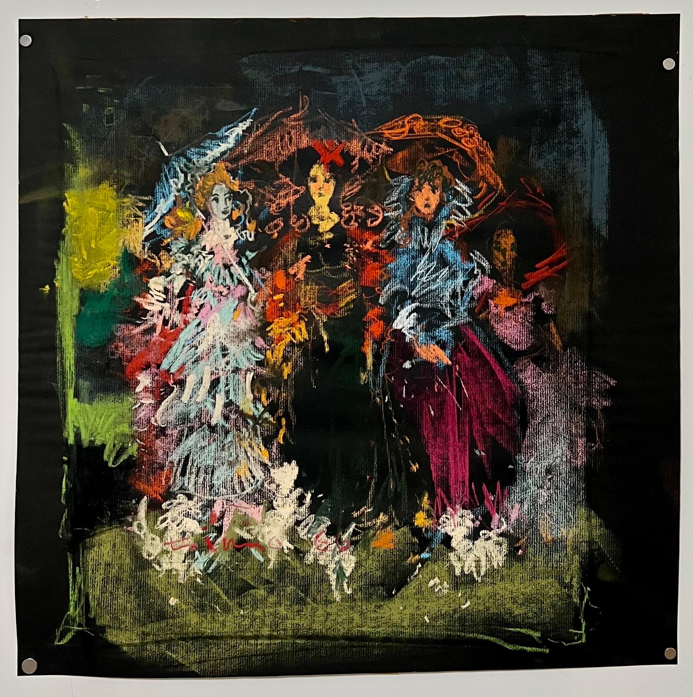Peinture à l'huile expressionniste abstraite gestuelle des femmes figurant Anthony Triano en vente 5