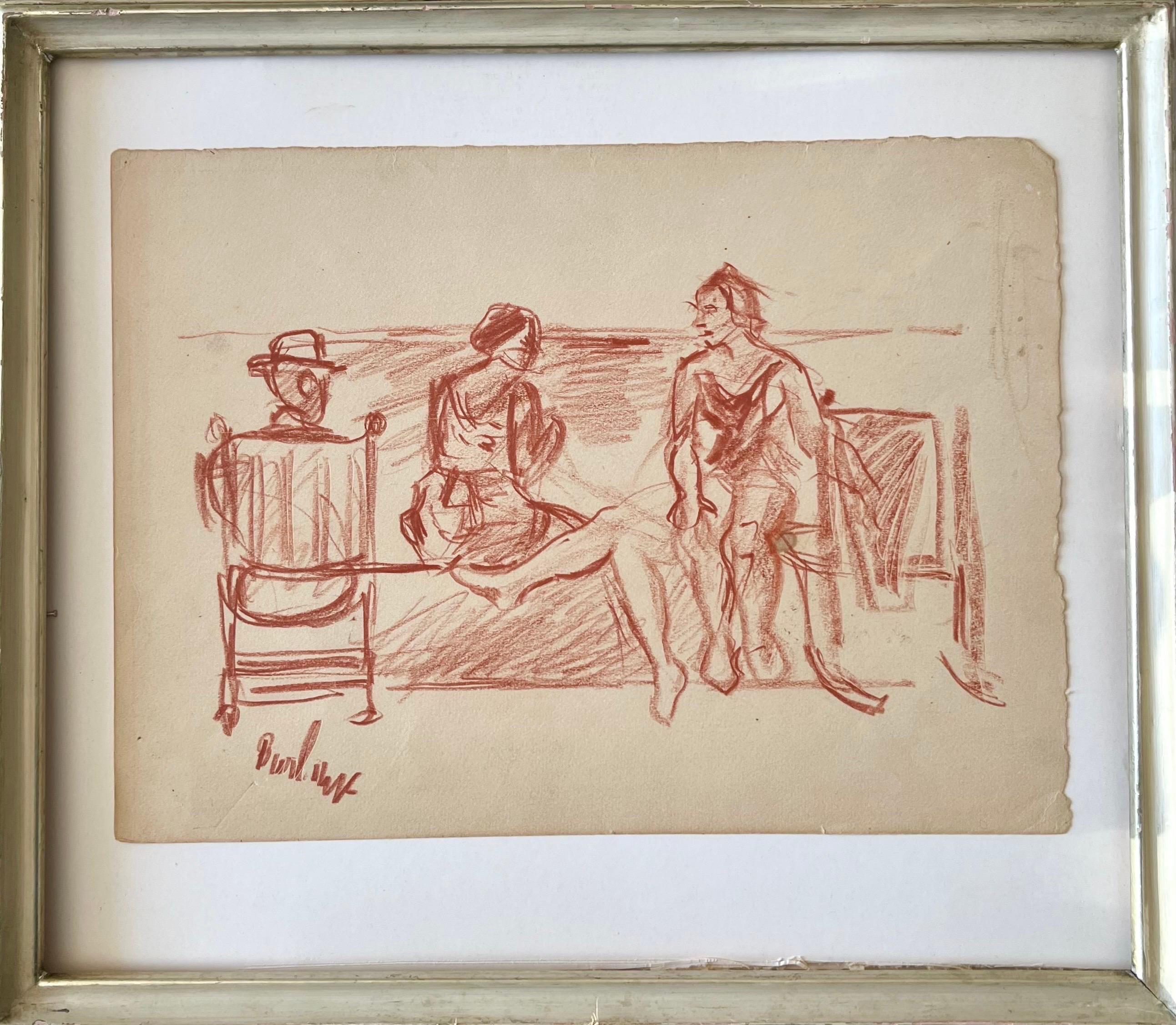 Disegno modernista a pastello Conte Scena di spiaggia David Burliuk Futurista russo in vendita 10