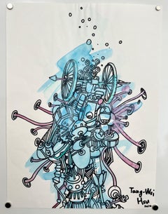 Contemporary Asian Cartoon Fantasy Art Mixed Media Drawing Tang Wei Hsu Anime