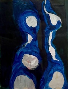 Albert Kotin Abstract Expressionist Painting Nude Biomorphic Figure WPA Artist