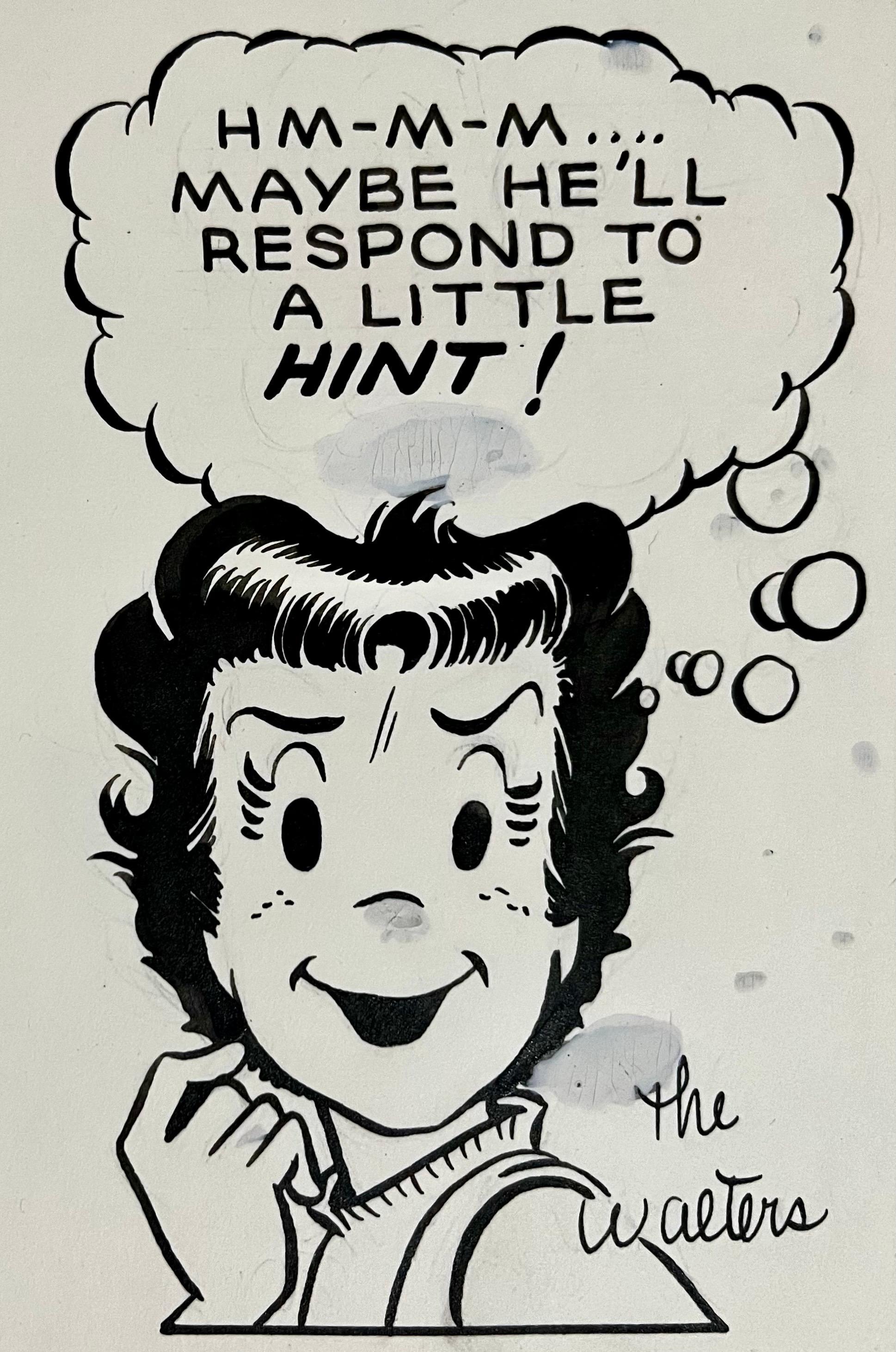 Raro Dibujo Original a Tinta de los años 50 Sindicado Tira cómica Susie Q Smith Comic Art en venta 3
