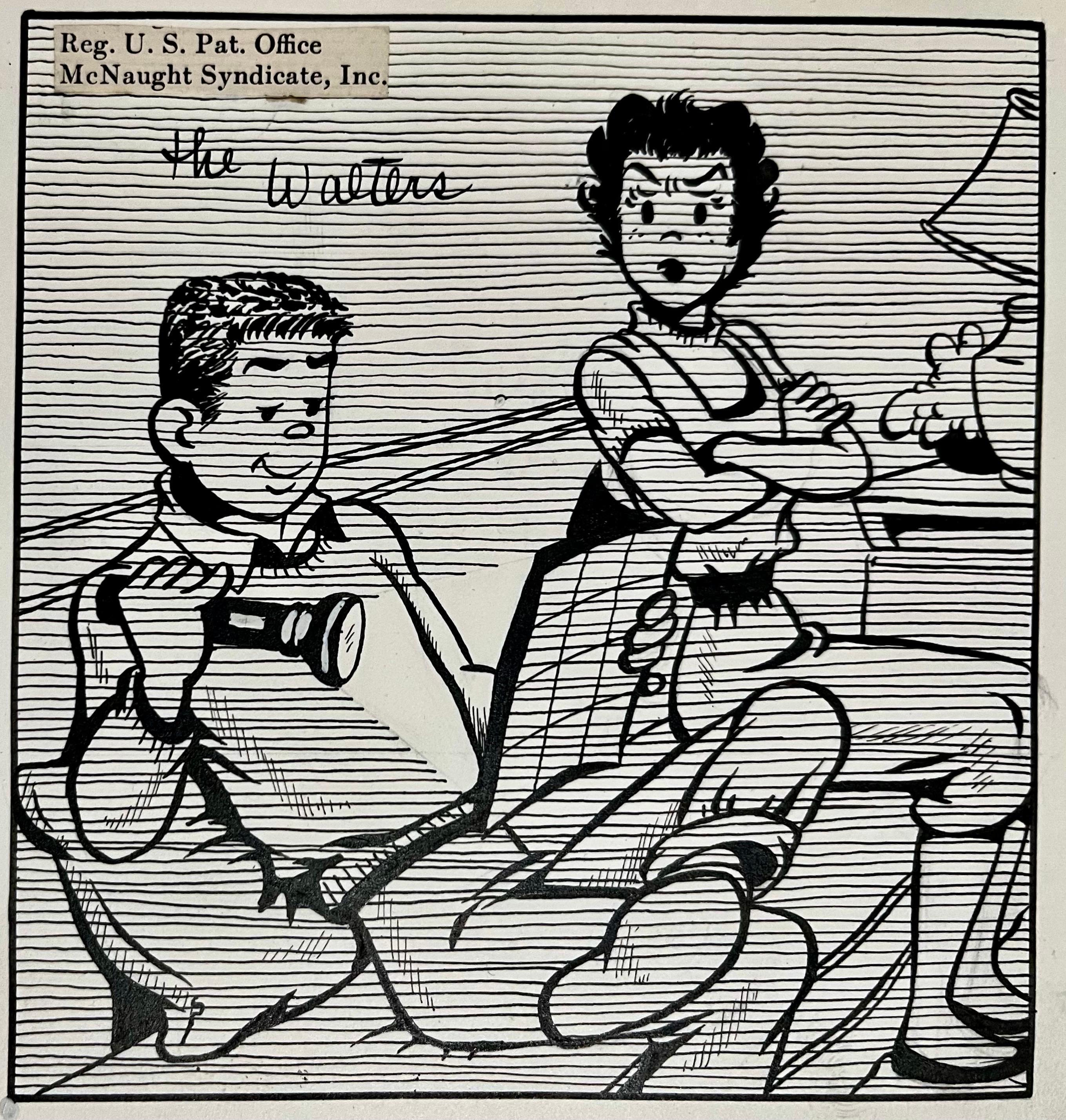 Raro Dibujo Original a Tinta de los años 50 Sindicado Tira cómica Susie Q Smith Comic Art en venta 5