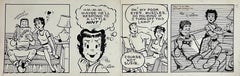 Rare 1950s Original Syndicated Ink Drawing Cartoon Strip Susie Q Smith Comic Art