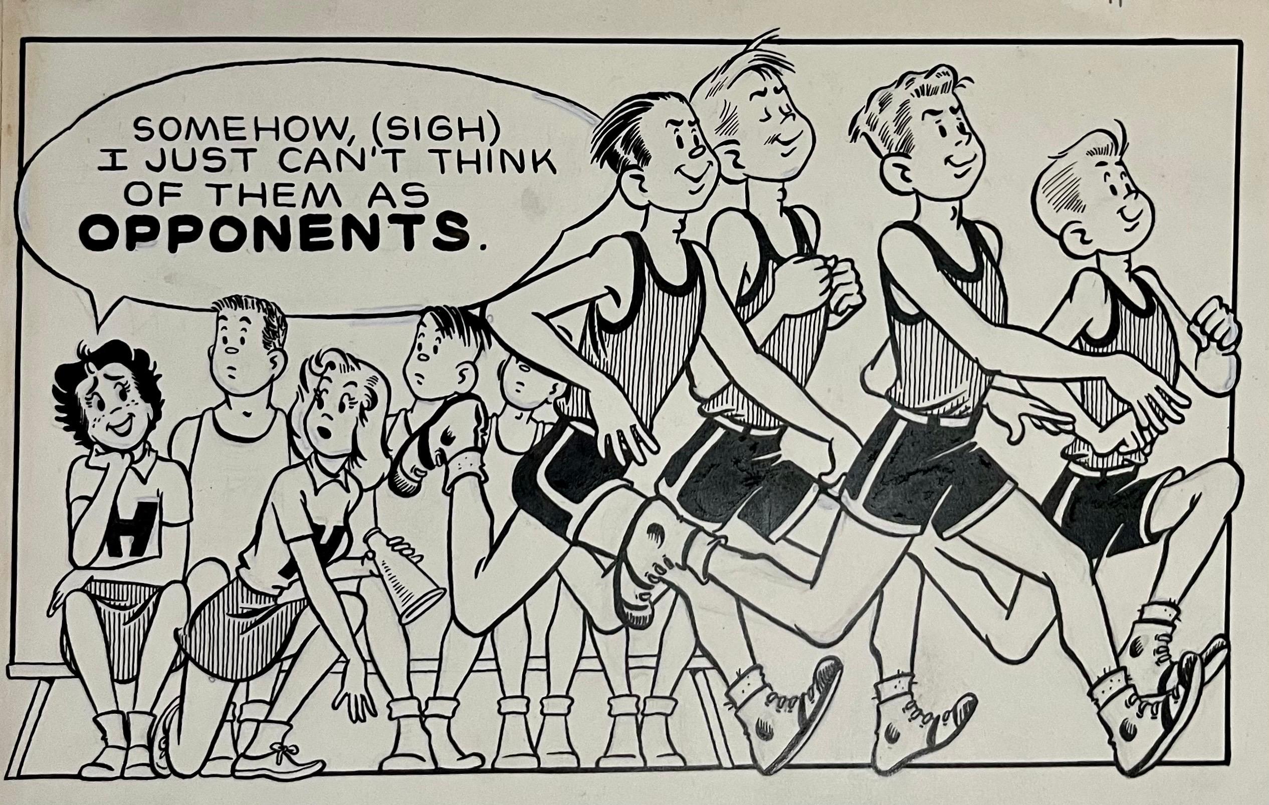 Vintage Golden Age Syndicated Tira cómica de dibujos a tinta Susie Q Smith Comic Art en venta 2