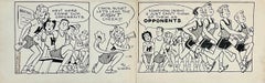 Vintage Golden Age Syndicated Tira cómica de dibujos a tinta Susie Q Smith Comic Art