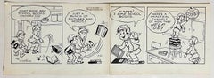 Rare 1950s Original Syndicated Ink Drawing Cartoon Strip Susie Q Smith Comic Art