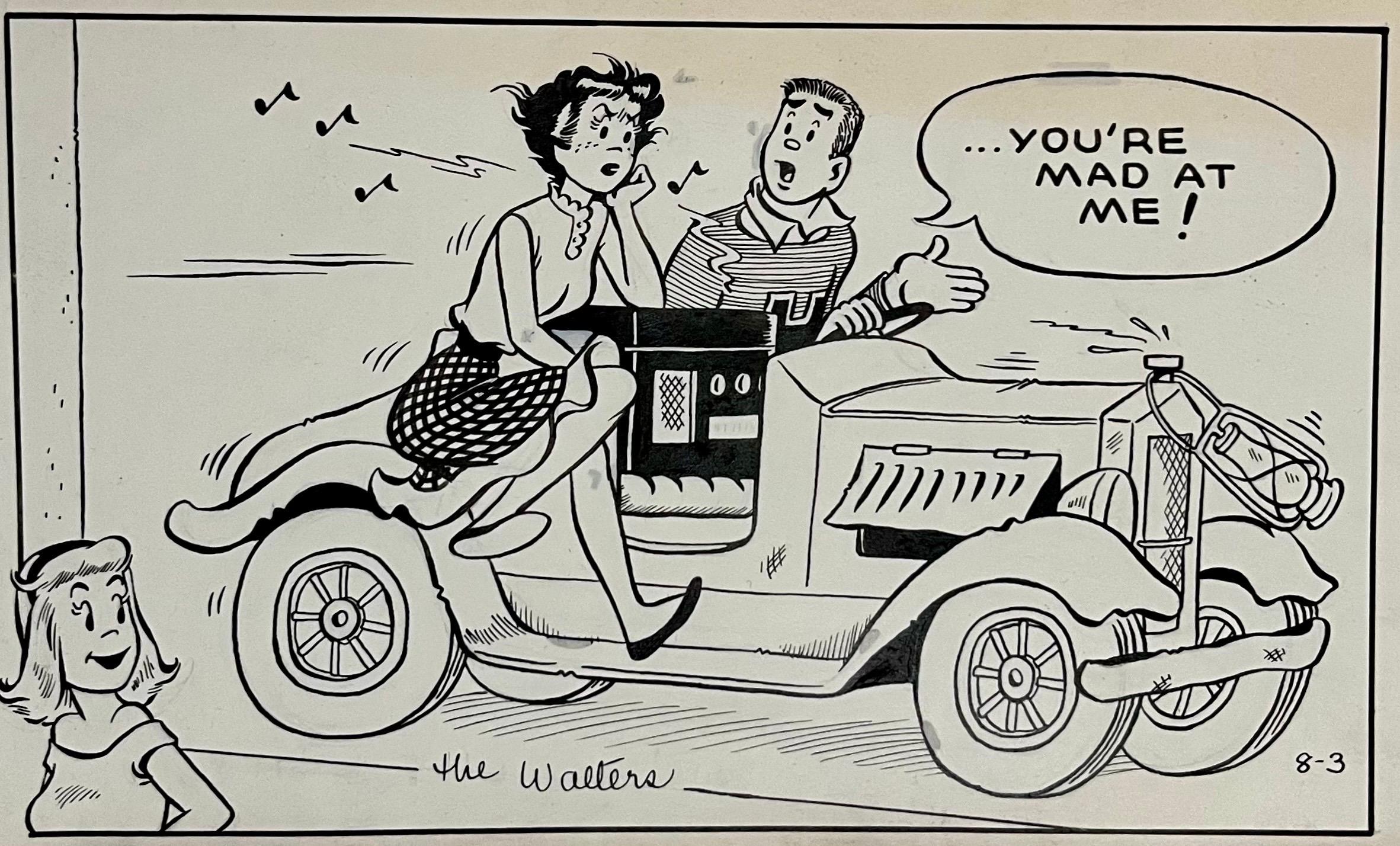 Raro disegno a inchiostro originale degli anni '50 della striscia di cartoni animati Susie Q Smith Comic Art in vendita 4