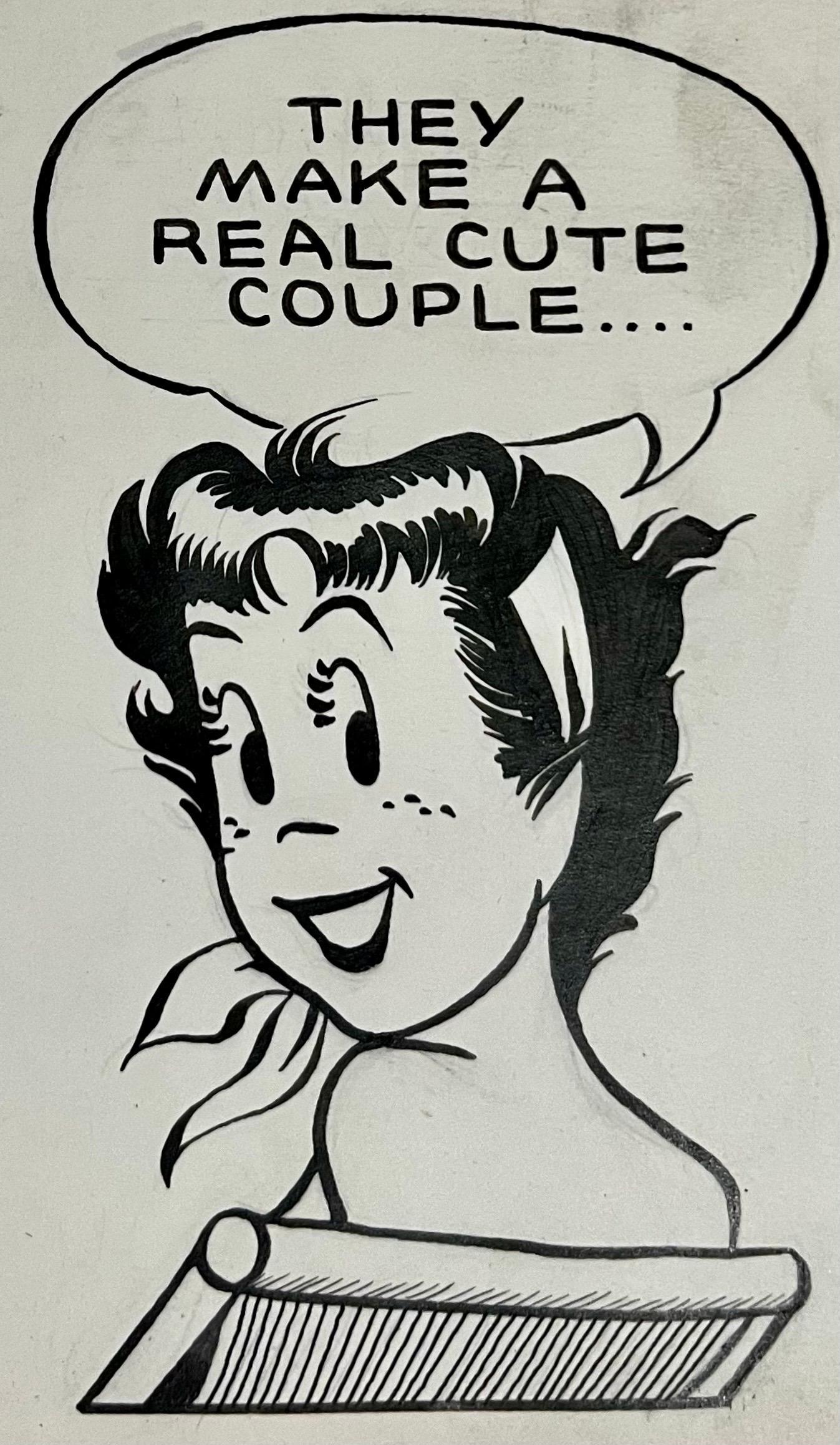 Raro disegno a inchiostro originale degli anni '50 della striscia di cartoni animati Susie Q Smith Comic Art in vendita 3