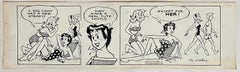 Rare 1950s Original Syndicated Ink Drawing Cartoon Strip Susie Q Smith Comic Art