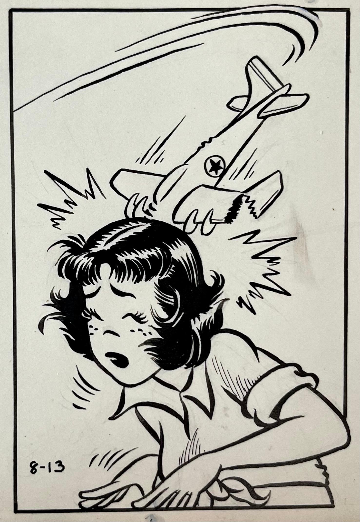 Raro Dibujo de Tinta Sindicado Vintage de los años 50 Tira cómica Susie Q Smith Comic Art en venta 3