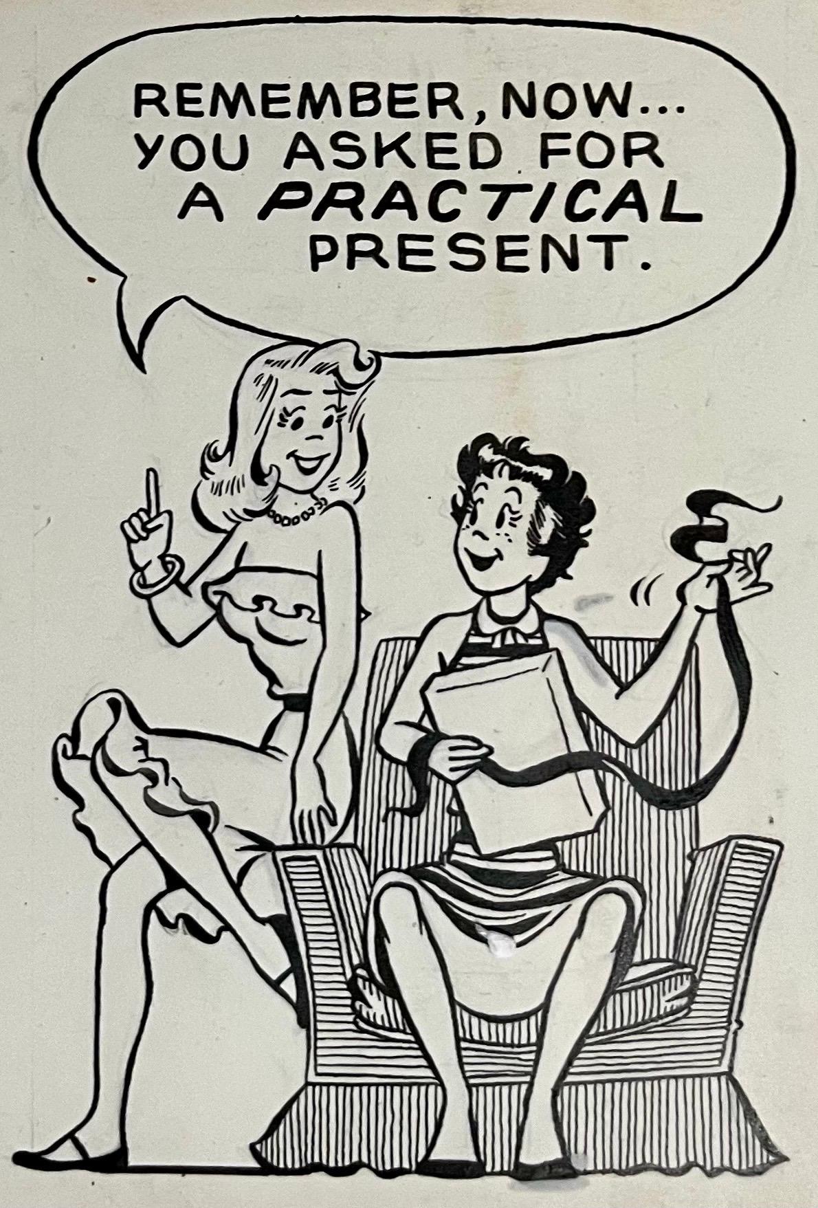 Raro disegno a inchiostro originale degli anni '50 della striscia di cartoni animati Susie Q Smith Comic Art in vendita 1