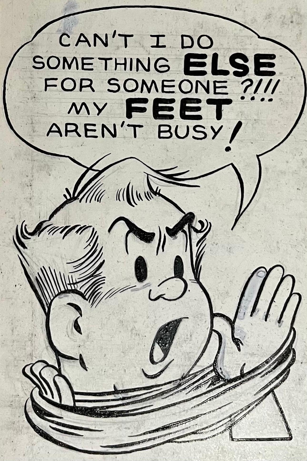 Raro disegno a inchiostro originale degli anni '50 della striscia di cartoni animati Susie Q Smith Comic Art in vendita 4