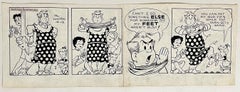 Rare 1950s Original Syndicated Ink Drawing Cartoon Strip Susie Q Smith Comic Art
