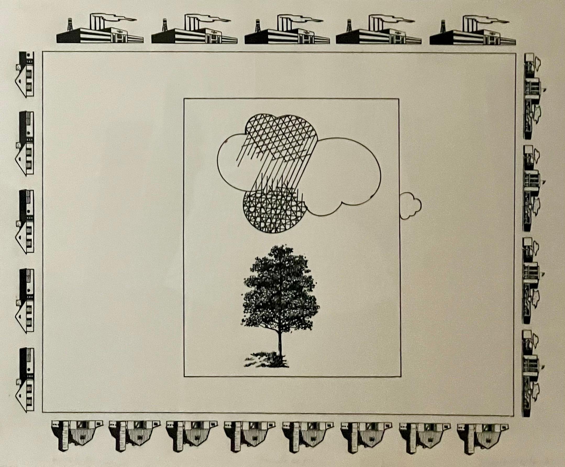 Raro Dibujo Original de 1967 Minimalista Mod Pop Art Allan D'Arcangelo Único en Tinta en venta 2