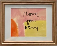 Rare Original Watercolor Painting Sister Corita Kent Pop Art "I Love you Very"