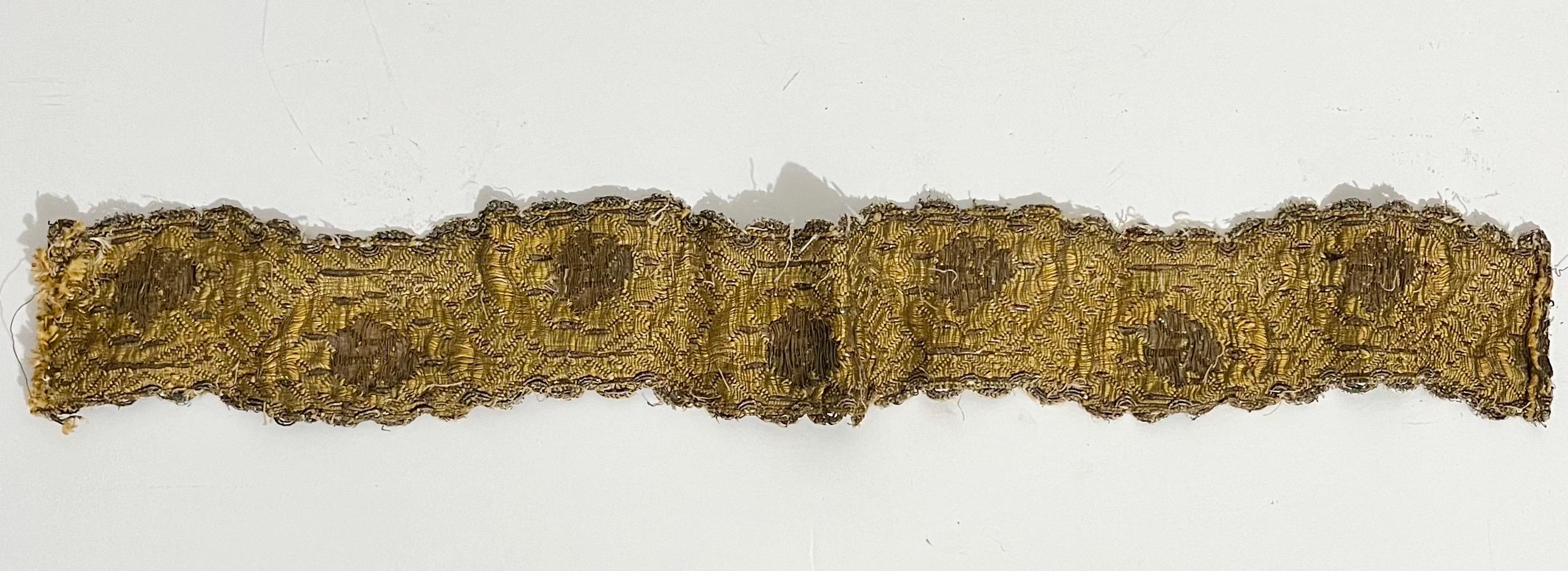 Rare Jewish Pre War Woven Gold Textile Embroidered Antique Judaica Tallit Atara - Art by Unknown