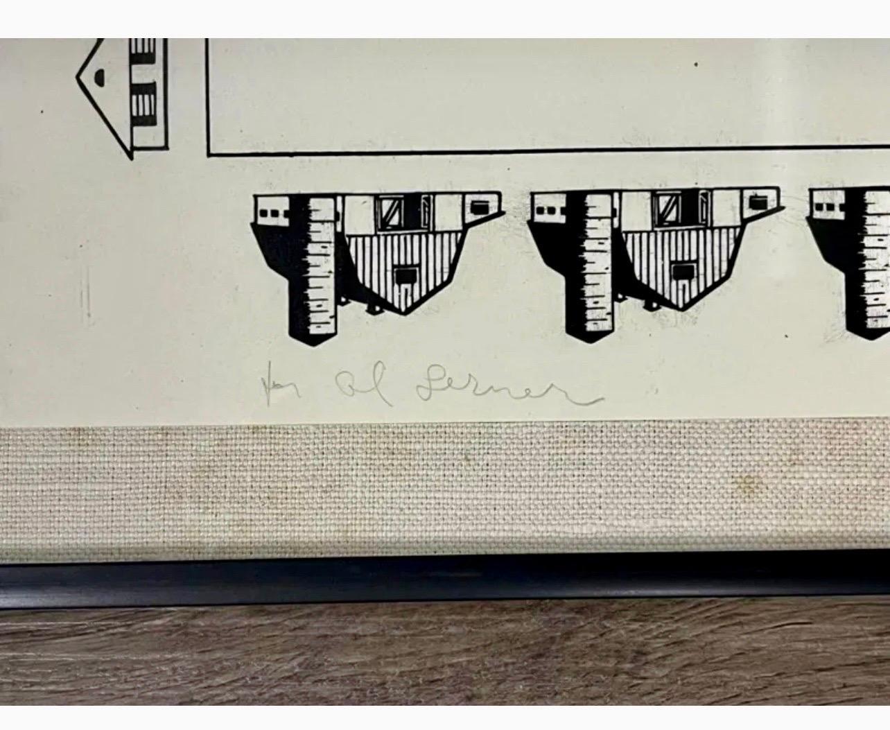 Raro Dibujo Original de 1967 Minimalista Mod Pop Art Allan D'Arcangelo Único en Tinta en venta 7