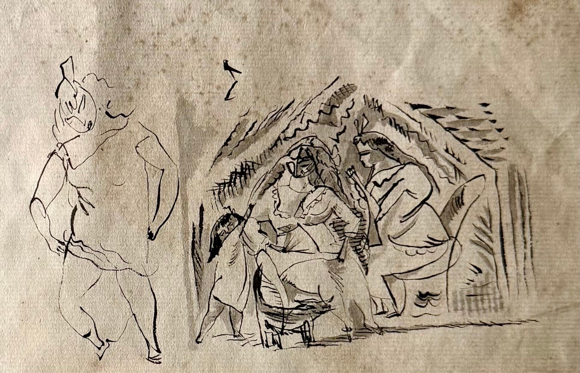 Dessin expressionniste allemand, peinture à l'aquarelle Jules Pascin Scène de Cuba 1910 en vente 8