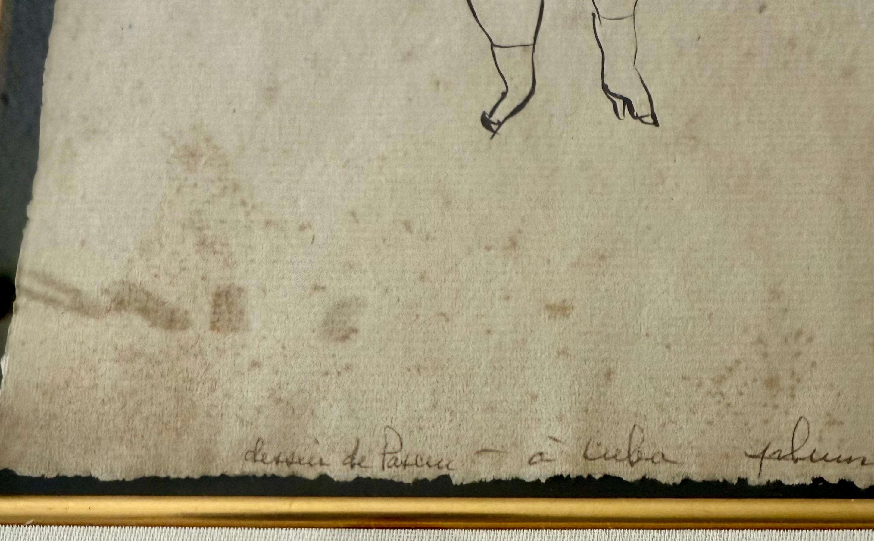 Dessin expressionniste allemand, peinture à l'aquarelle Jules Pascin Scène de Cuba 1910 en vente 12