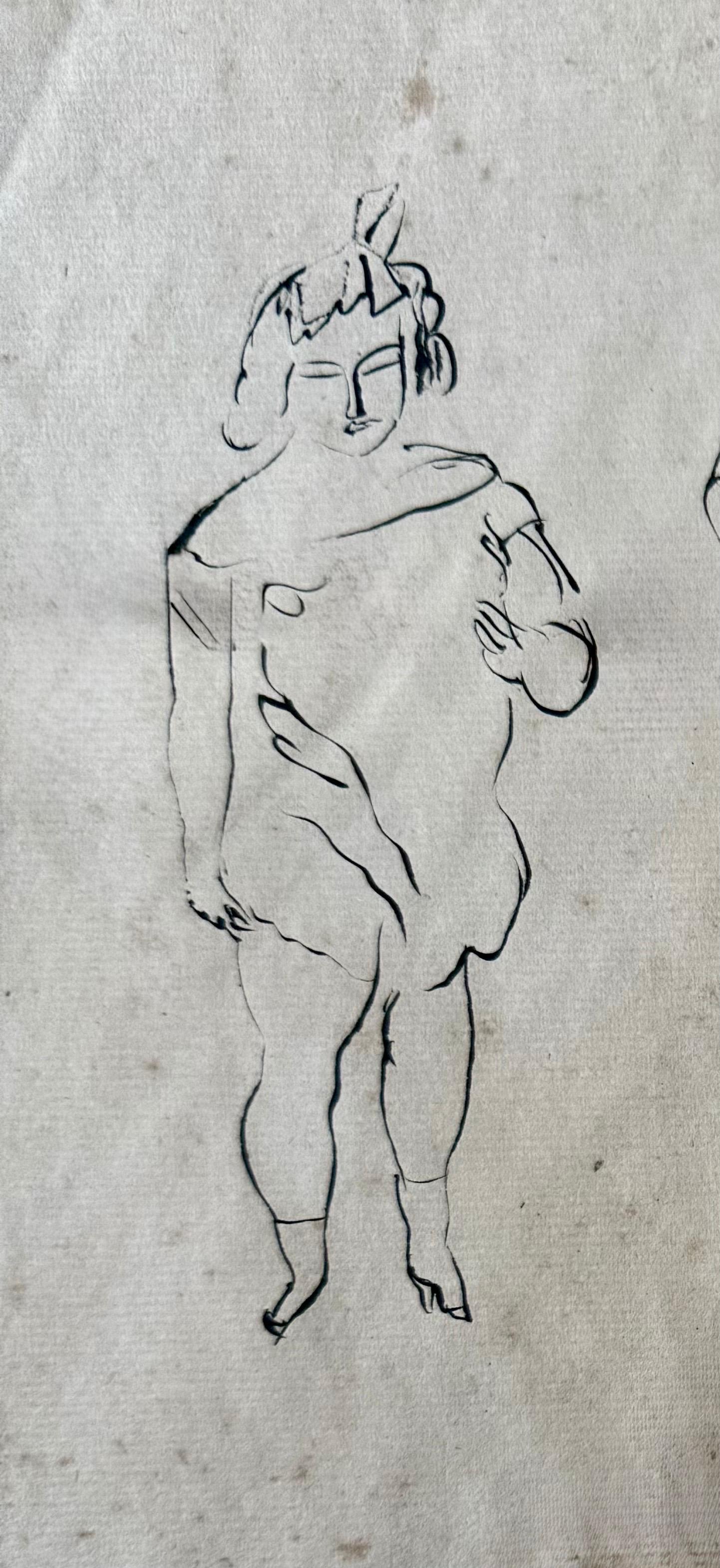 Dessin expressionniste allemand, peinture à l'aquarelle Jules Pascin Scène de Cuba 1910 en vente 3