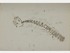 Latin American Art Ink Drawing Mario Perez Nachimiento Argentina Modernist